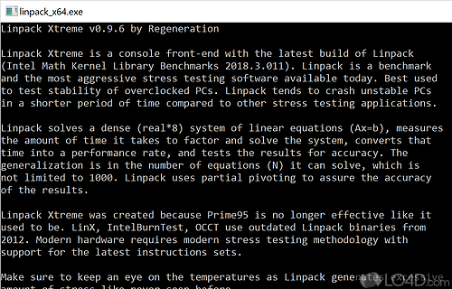 Linpack Xtreme screenshot