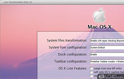 Screenshot of Lion Transformation Pack - Free Software for Windows Users