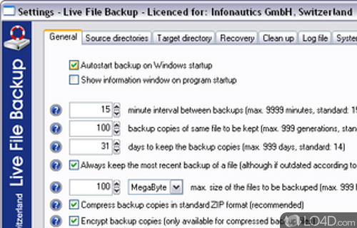 Live File Backup Screenshot