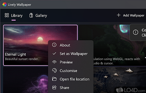 Bring your desktop to life - Screenshot of Lively Wallpaper