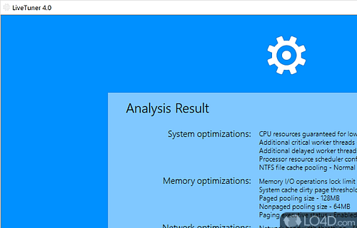 Modify your system for best performance - Screenshot of LiveTuner