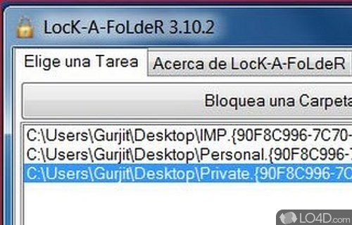 Screenshot of LocK-A-FoLdeR - Hide content of important folders from others that might do harm