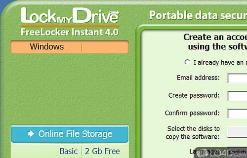 Screenshot of Lockmydrive FreeLocker - Secure and protect your files