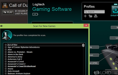 Screenshot of Logitech Gaming Software - Game controller configurator that makes it possible for users to manage their game profiles much easier