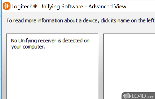 Manage tools connected to nifying receiver - Screenshot of Logitech Unifying Software