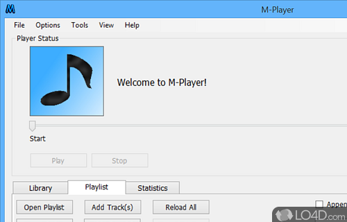 Compact audio player that helps you listen to audio files quickly - Screenshot of M-Player