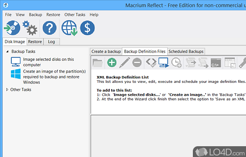 Create backups for disk or the entire partition - Screenshot of Macrium Reflect Free