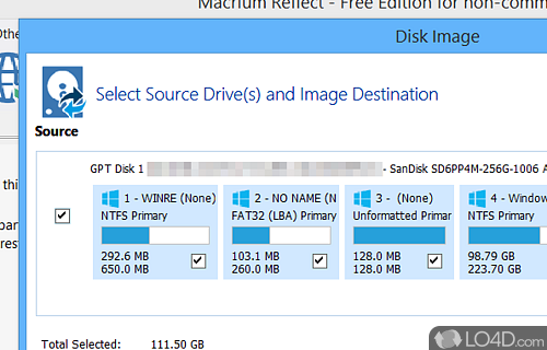 Disk image, file backup and disk cloning for Windows - Screenshot of Macrium Reflect Free