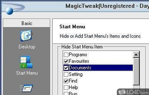 Screenshot of MagicTweak - Program for optimizing and personalizing the way Windows looks, feels and performs, thanks to dozens of tweaks and settings