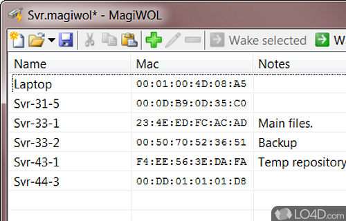 Screenshot of MagiWOL - Straightforward interface