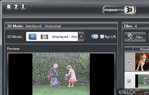 Screenshot of MakeMe3D - -looking program which can quickly convert 2D videos to three-dimensions