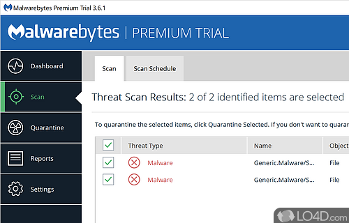 Schedule regular anti-malware scans - Screenshot of Malwarebytes Premium