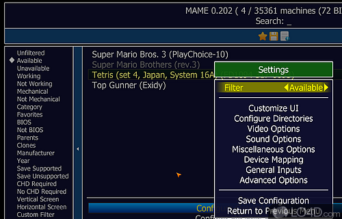 Free emulator - Screenshot of MAME