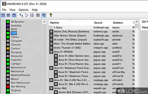 Enjoy the popular MAME emulator with a Graphic User Interface (GUI) on computer - Screenshot of MAMEUI