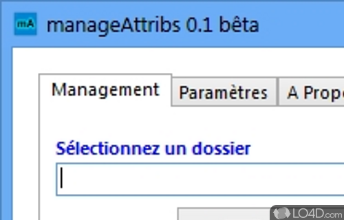Screenshot of manageAttribs - -to-handle and compact program that helps you alter the file attributes (archive