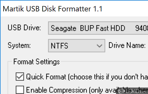 Martik USB Disk Formatter Screenshot