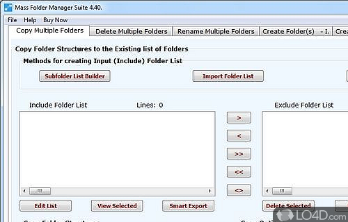 Screenshot of Mass Folder Manager Suite - User interface