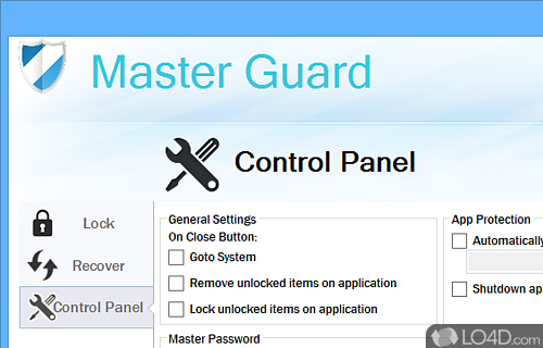 Screenshot of Master Guard - Lock important files, folders or drives in order to protect them from unauthorized access, thanks to this program