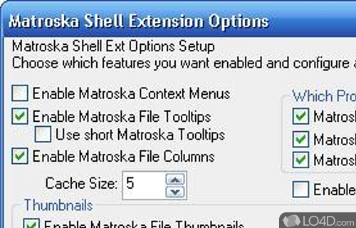 Screenshot of Matroska Splitter DirectShow Filter - User interface