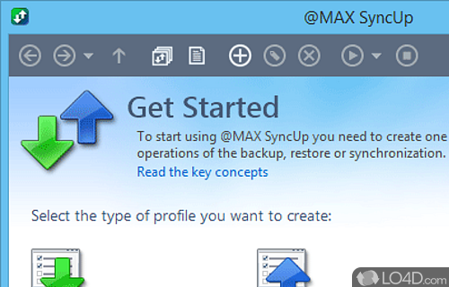Screenshot of @MAX SyncUp - Create a backup for data, synchronize files or restore lost documents from a dedicated server