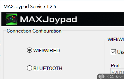 User interface - Screenshot of MAXJoypad