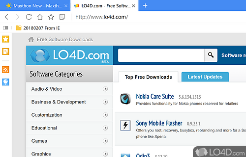 Snapshots and external tools - Screenshot of Maxthon Browser