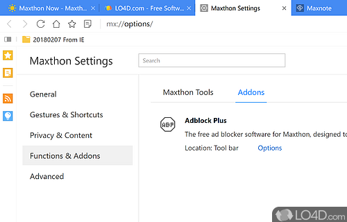 User interface - Screenshot of Maxthon Browser
