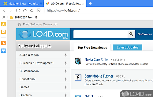 A suite of state-of-art, cloud-powered web browsers - Screenshot of Maxthon Portable