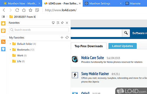 Web browsing - Screenshot of Maxthon Portable