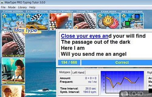 MaxType LITE Typing Tutor Screenshot