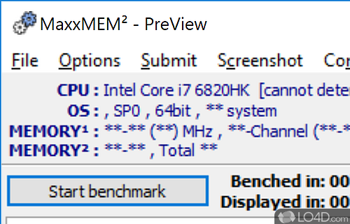 Test the RAM memory - Screenshot of MaxxMEM2