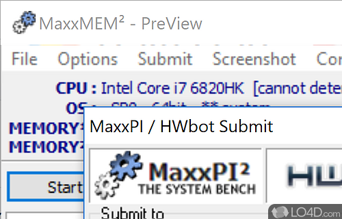 User interface - Screenshot of MaxxMEM2