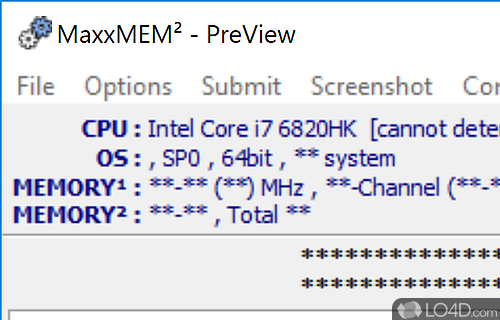 Benchmarking utility that provides you with a convenient - Screenshot of MaxxMEM2