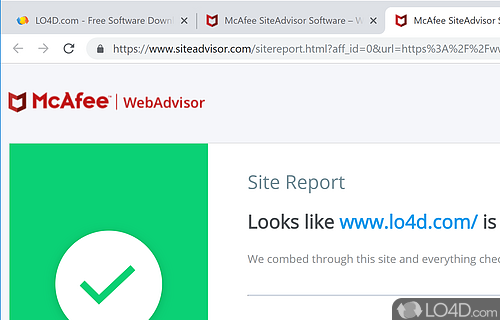 Clever display of threat level - Screenshot of McAfee WebAdvisor