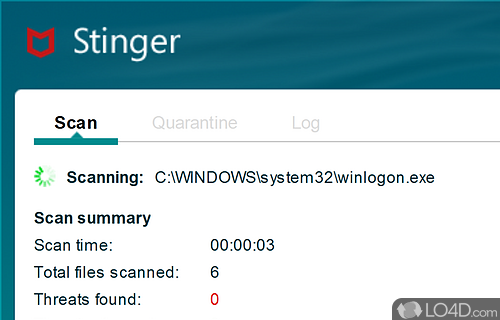 McAfee Stinger Portable Screenshot