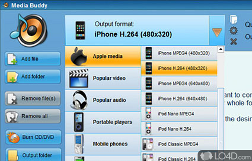Screenshot of Media Buddy - Converts almost any given multimedia files: video