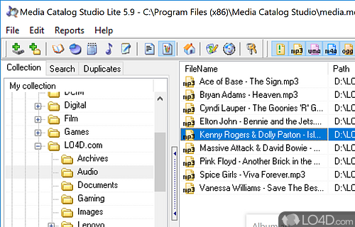 User interface - Screenshot of Media Catalog Studio