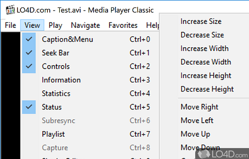 Wide range of file formats - Screenshot of Media Player Classic