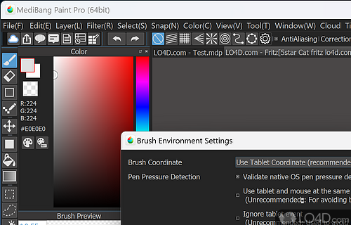 Design tools - Screenshot of MediBang Paint Pro