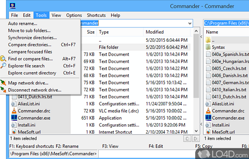 User interface - Screenshot of MeeSoft Commander