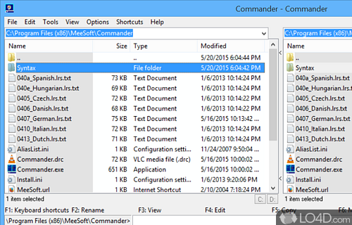 File manager to quickly and easily organize the structure of personal folders alongside some pretty functions - Screenshot of MeeSoft Commander
