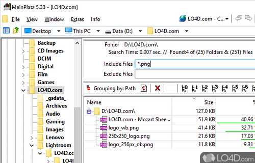Analyze HDD and identify big files - Screenshot of MeinPlatz