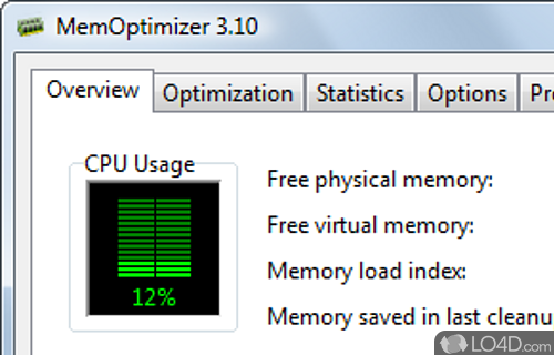 Screenshot of MemOptimizer - Prevent crashes and improve system's performance by freeing up unused RAM
