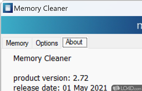 A simple and straightforward tool for cleaning up RAM memory - Screenshot of Memory Cleaner