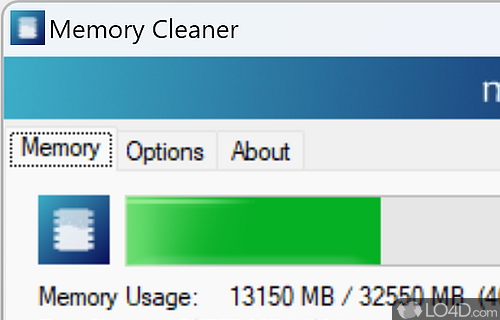 Monitors the RAM usage on system and allows you to trim the processes' working set or clear the system cache to memory - Screenshot of Memory Cleaner