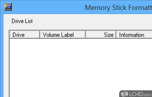 Screenshot of Memory Stick Formatter - User interface
