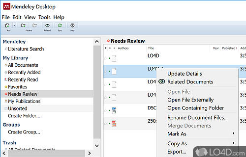 Mendeley Desktop Screenshot