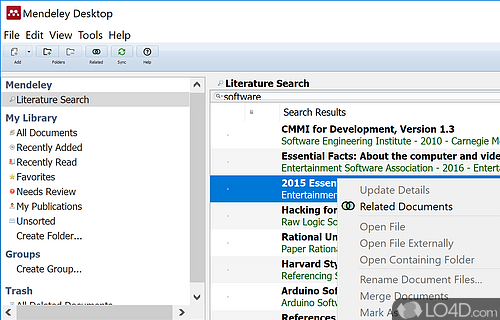 Mendeley Desktop Screenshot
