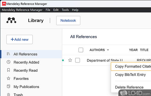 Mendeley Reference Manager Screenshot