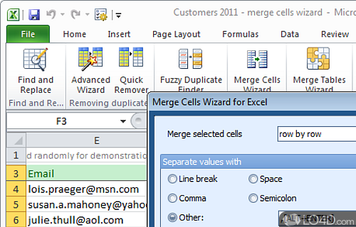 Merge Cells Wizard Screenshot